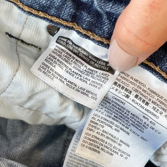 Levi's 504 Mens High Rise Straight Denim Jeans Blue 33 Medium Wash Pockets Zip - Picture 2 of 14